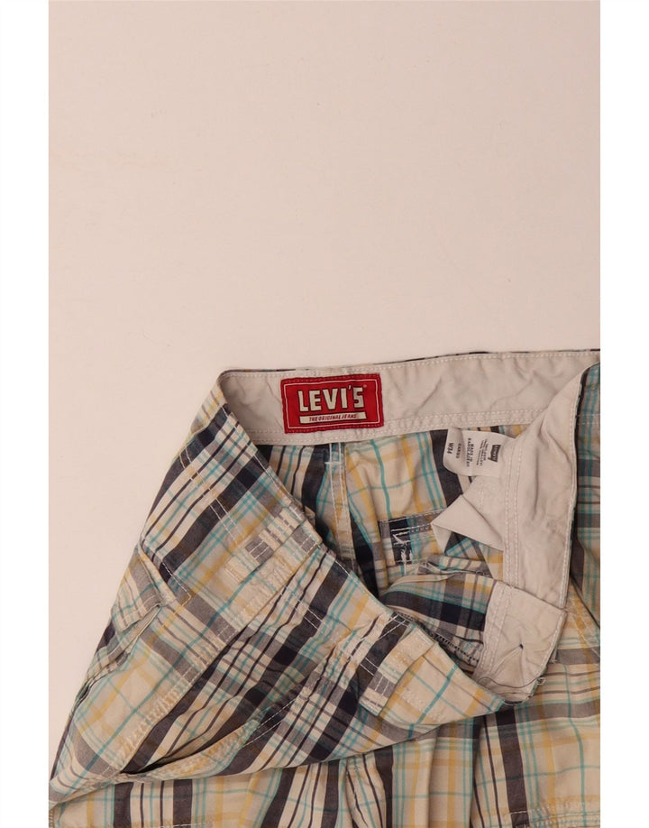 LEVI'S Shorts cargo para hombre W34 Algodón a cuadros multicolor grande