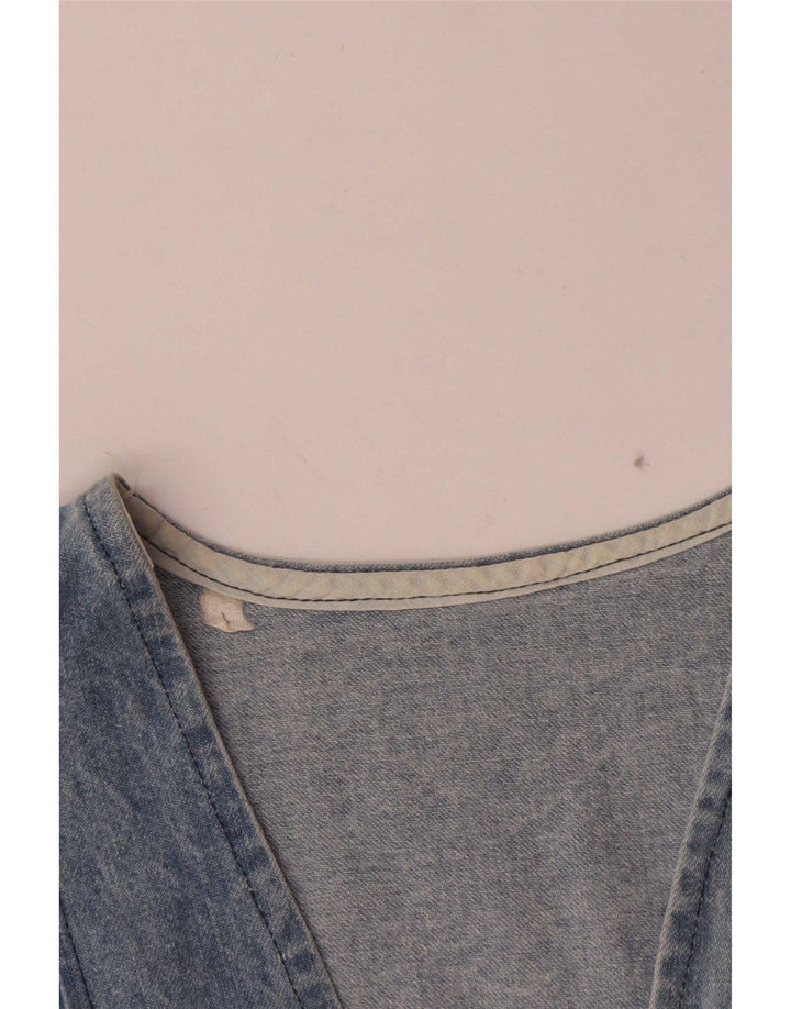 Vintage mujer denim chaleco Reino Unido 14 azul grande