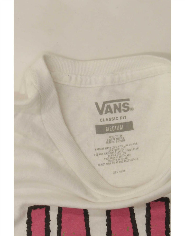 Vans Camiseta con gráfico de ajuste clásico para hombre Top mediano de algodón blanco