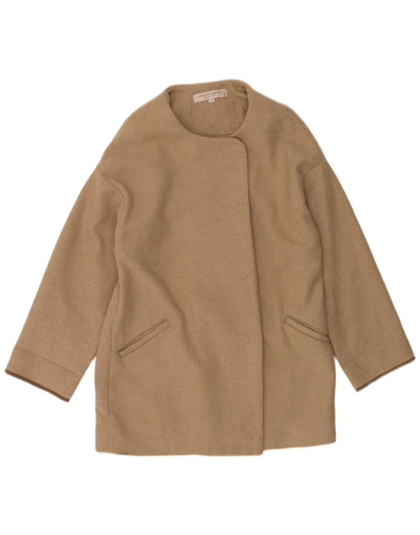 French Connection Abrigo extragrande para mujer UK 10 Small Lana beige