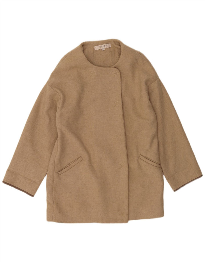French Connection Abrigo extragrande para mujer UK 10 Small Lana beige