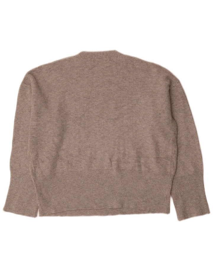 Marks & Spencer Jersey extragrande con cuello redondo para mujer, talla 44, color gris medio