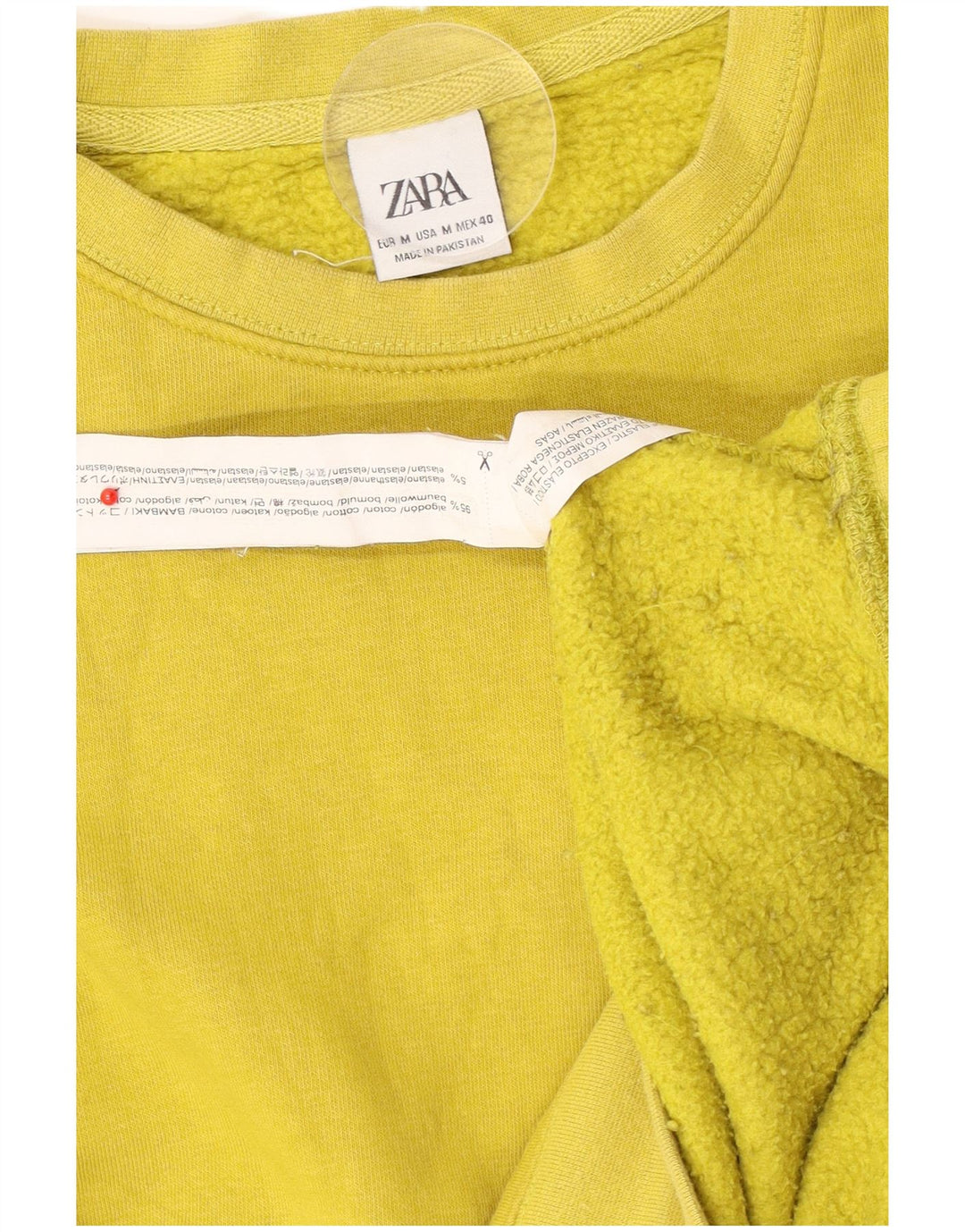 Zara Hombre Sudadera Jumper Medium Amarillo Algodón