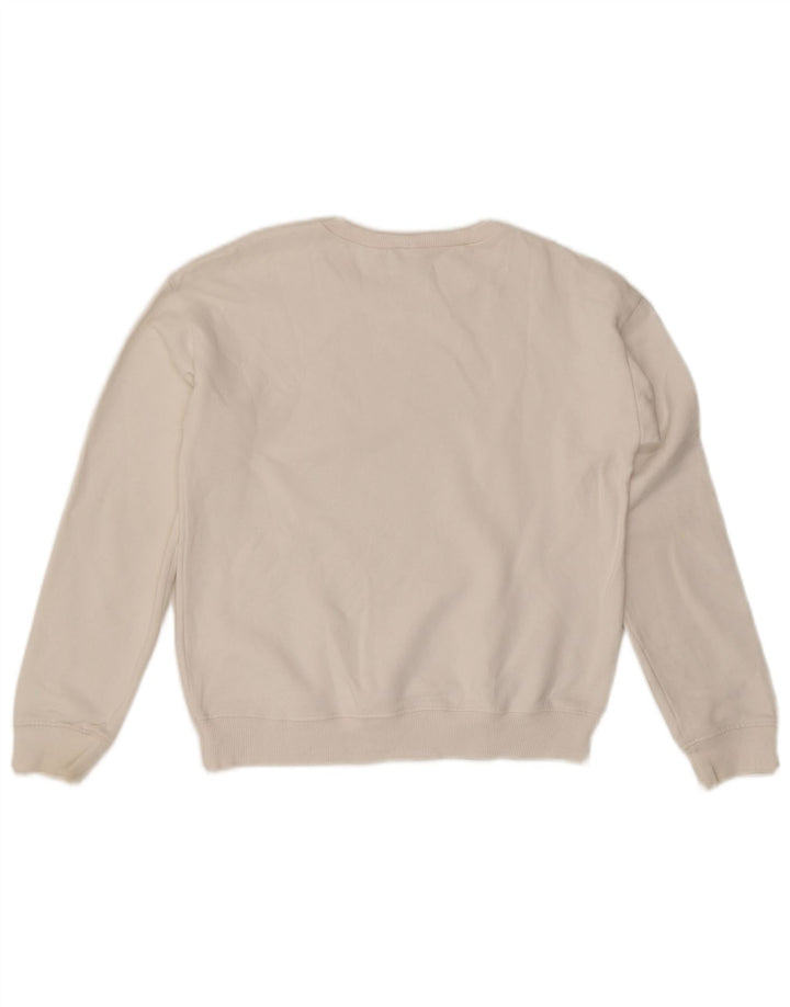 Benetton Sudadera Con Estampado De Mujer UK 40 Small Blanco