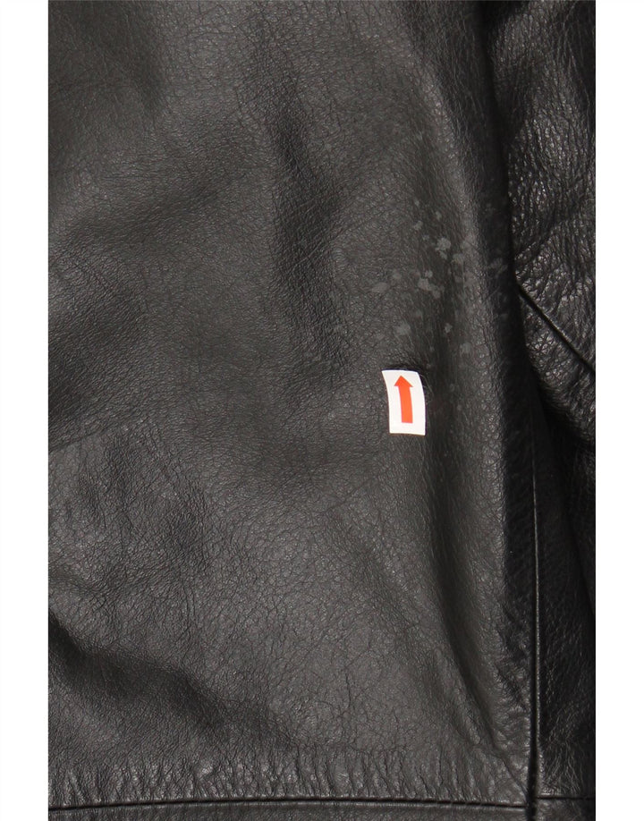 VINTAGE Chaqueta de cuero para hombre IT 50 Cuero negro grande