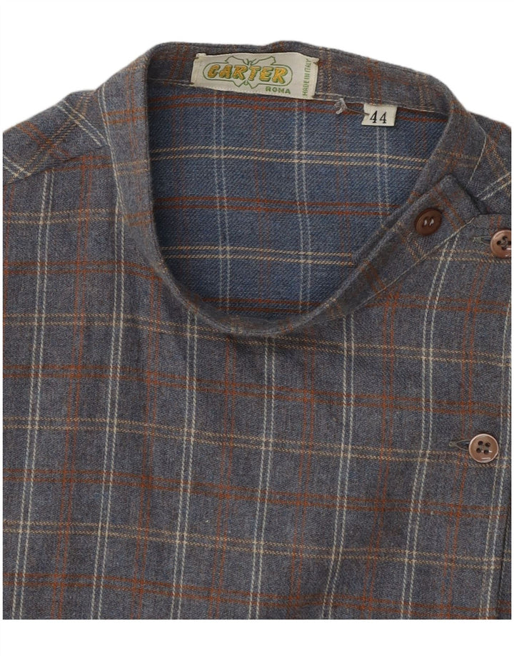 Blusa vintage para mujer IT 44 Cuadro gris medio