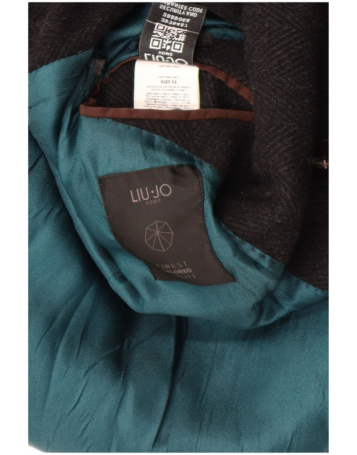 Abrigo de doble botonadura para hombre Liu Jo IT 52 XL Lana de espiga negra