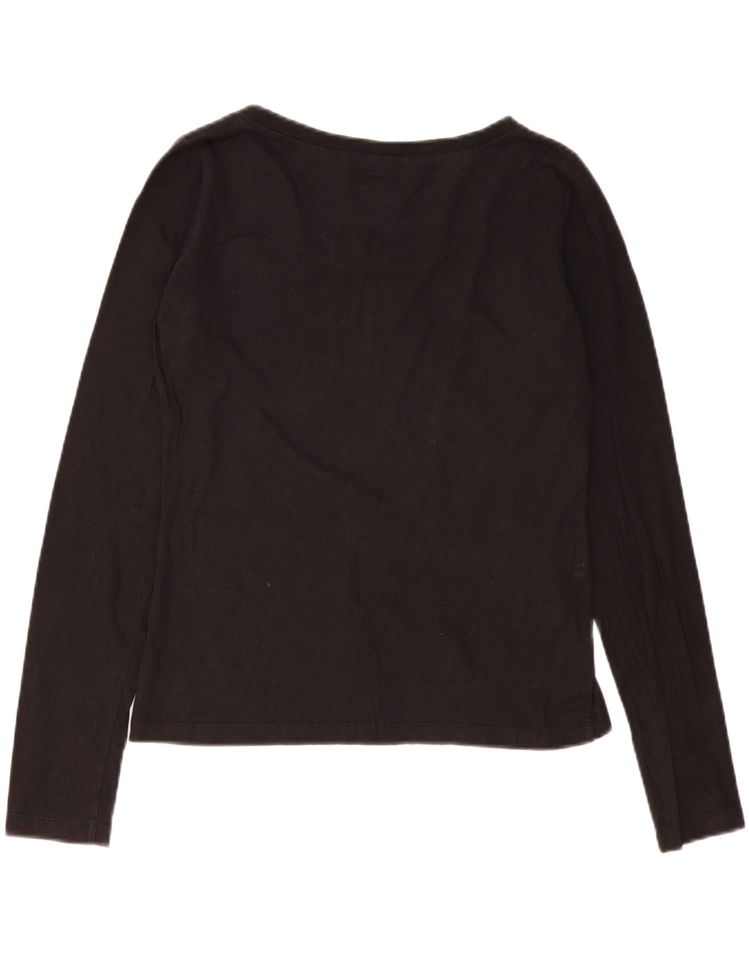 Armani Jeans Mujer Gráfico Top Manga Larga UK 40 Grande Negro