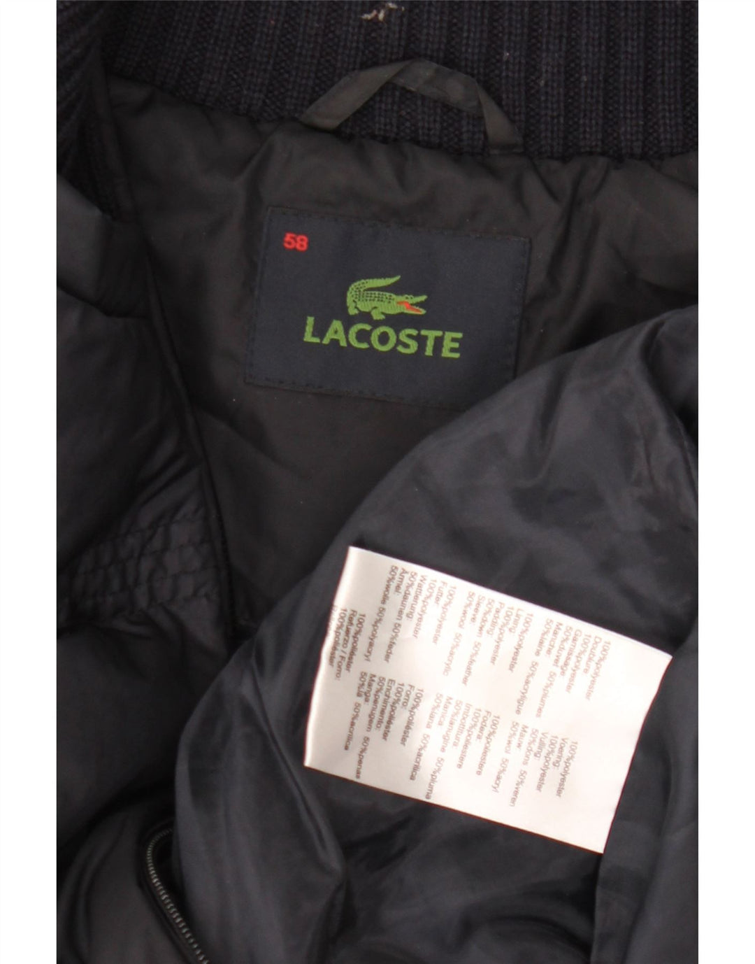 Lacoste Chaleco acolchado para hombre IT 58 3XL Poliéster azul marino