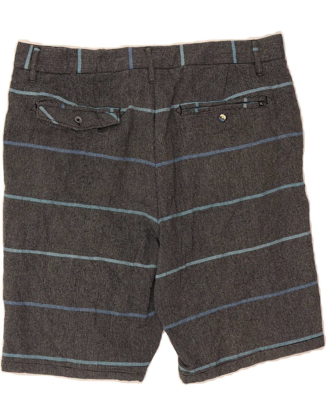 HURLEY Mens Chino Shorts W34 Large  Grey Striped Cotton Vintage Hurley and Second-Hand Hurley from Messina Hembry 