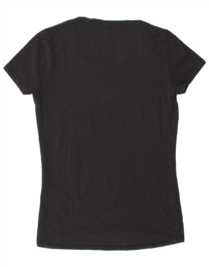 Armani Jeans Camiseta gráfica para mujer Top EU 38 Mediano Negro Algodón