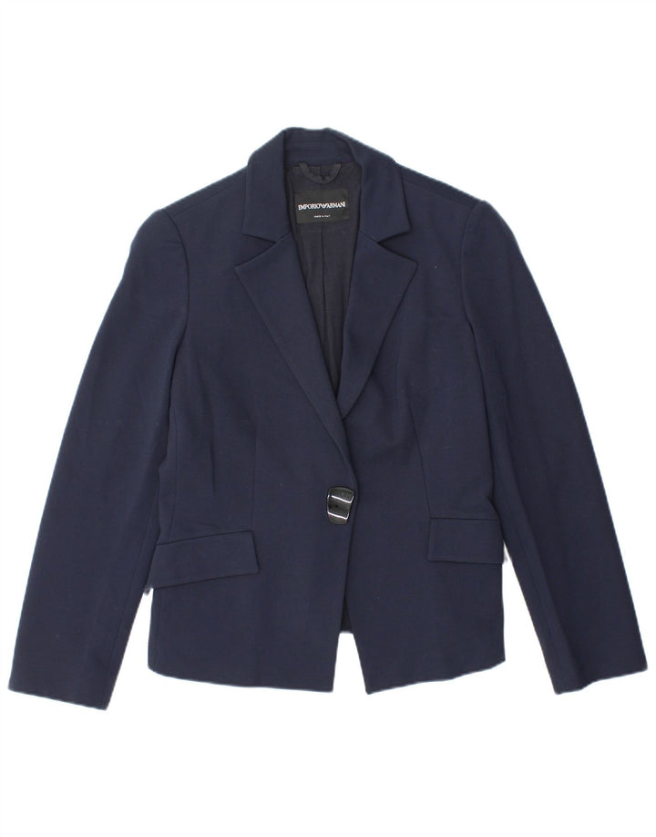 Emporio Armani Chaqueta tipo blazer con 1 botón para mujer UK 10 Small Azul marino