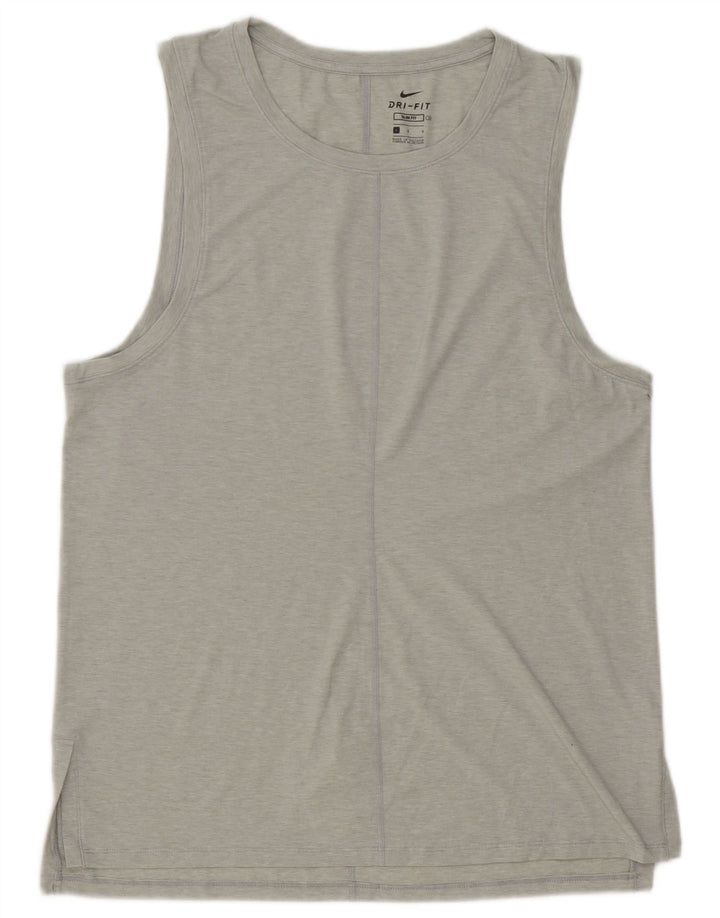 Nike Hombre Dri Fit Slim Chaleco Top Grande Gris Poliéster