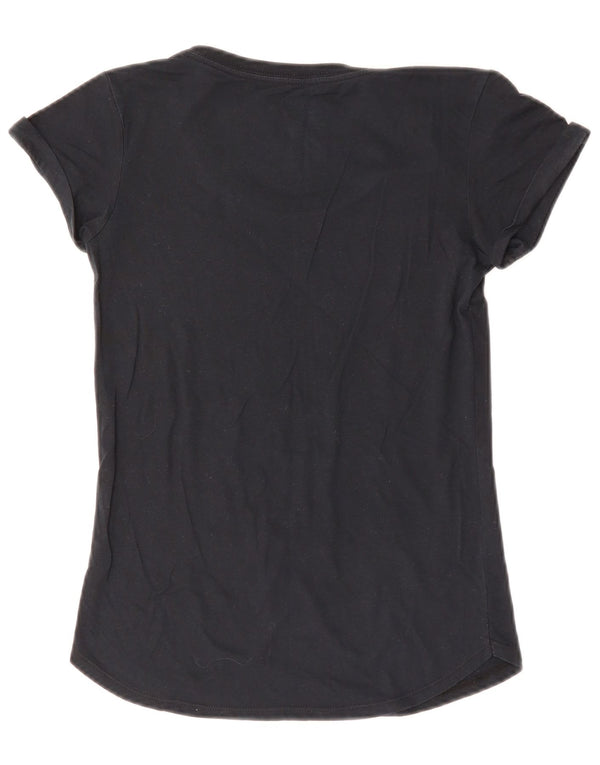 Nike Camiseta Slim Fit Graphic para Mujer UK 8 Small Black Cotton