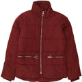 Topshop Chaqueta acolchada extragrande para mujer UK 8 Small Poliéster burdeos