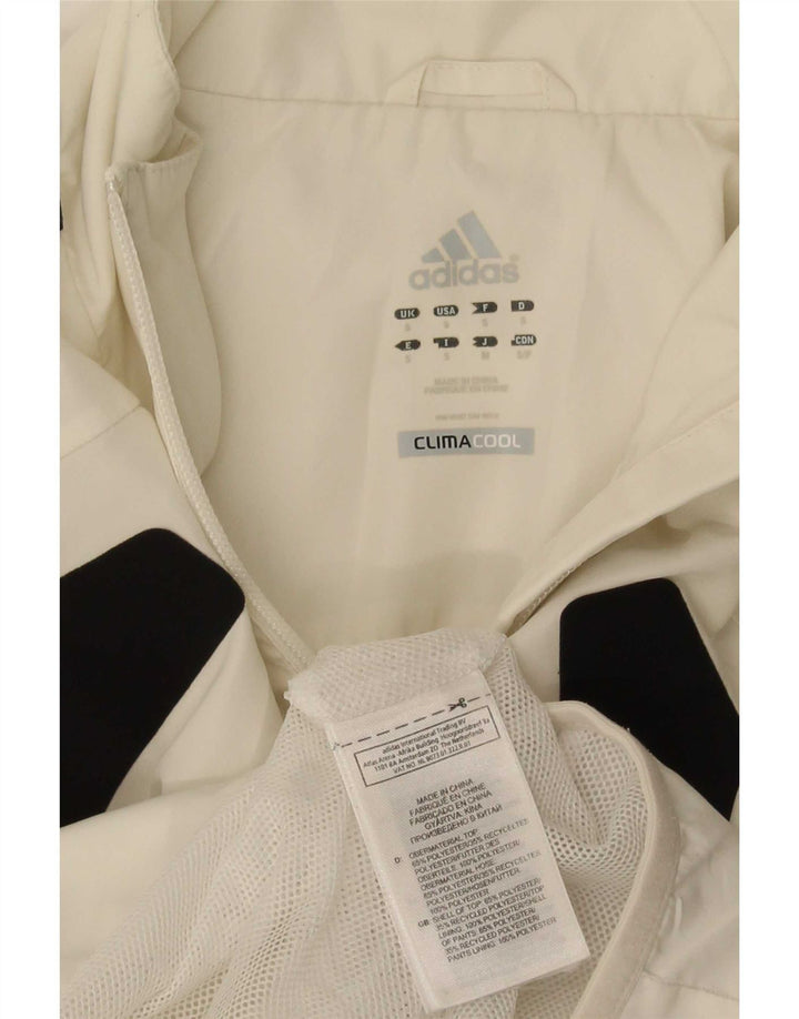 Adidas Mens Climacool Chándal Top Chaqueta Pequeña Blanco Colorblock