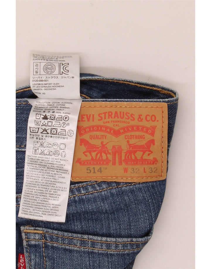 Levi's Mens 514 Shorts De Mezclilla W32 Algodón Azul Medio