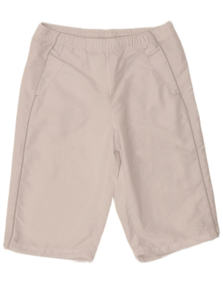 Lotto - Pantalones cortos deportivos para hombre, talla grande, color blanco
