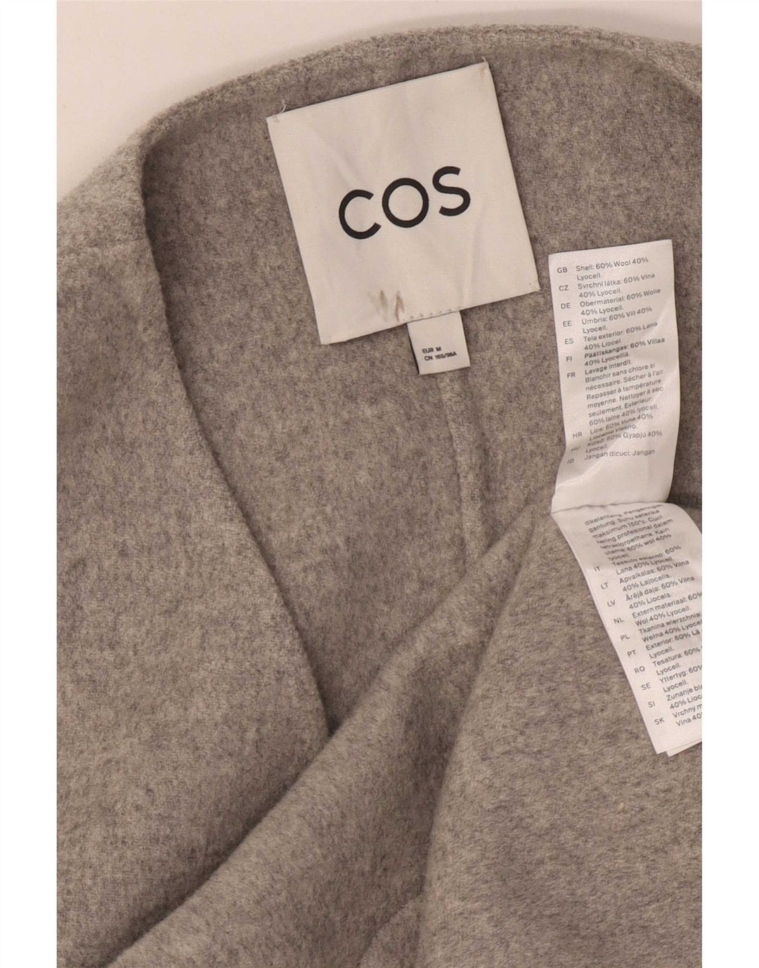 Chaleco largo extragrande para mujer Cos UK 14 Lana gris medio