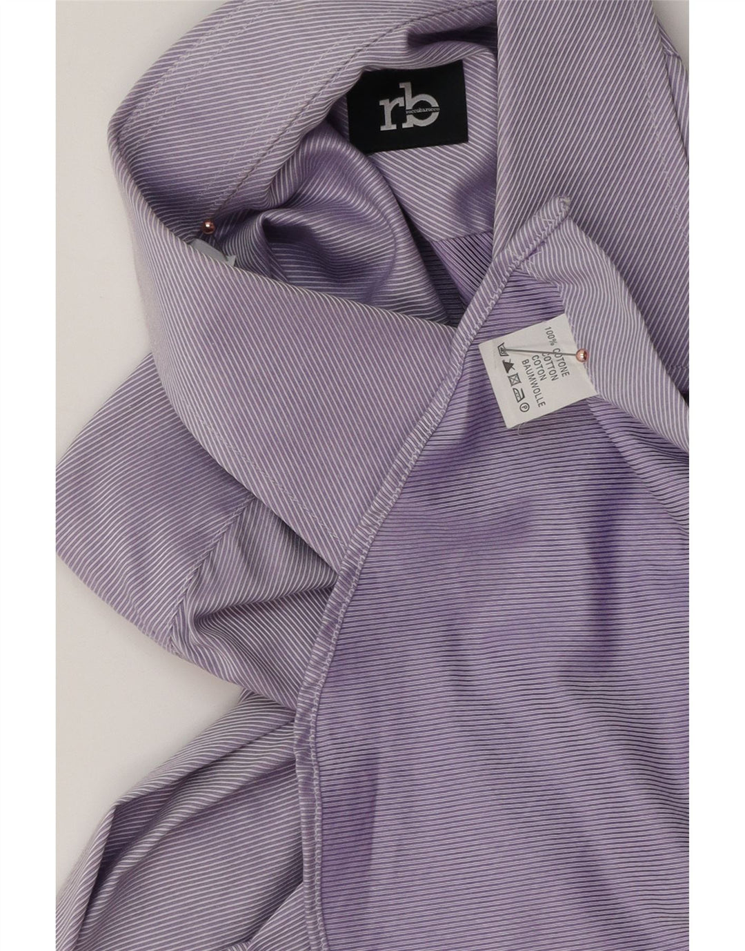 ROCCOBAROCCO Camisa para hombre Talla 41 16 Algodón a rayas púrpura grande
