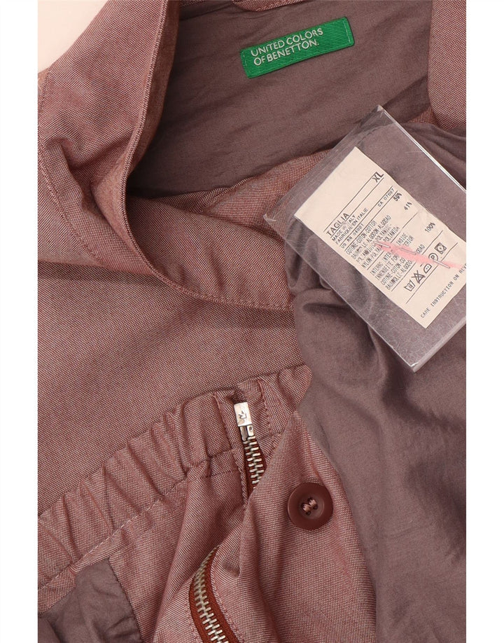 Benetton Cazadora Bomber Hombre ES 42 XL Algodón Marrón