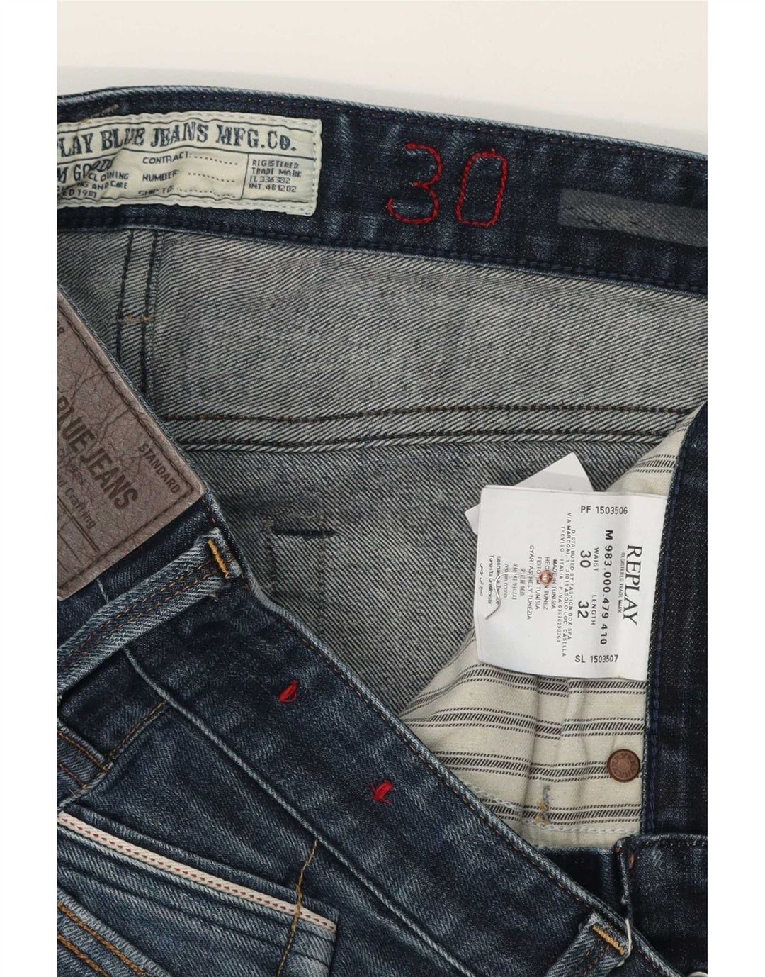 Vaqueros ajustados para hombre Replay W30 L32 Algodón azul
