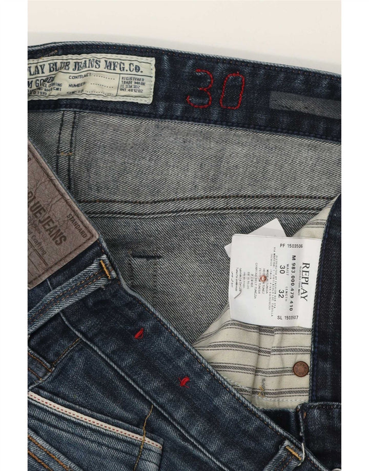 Vaqueros ajustados para hombre Replay W30 L32 Algodón azul