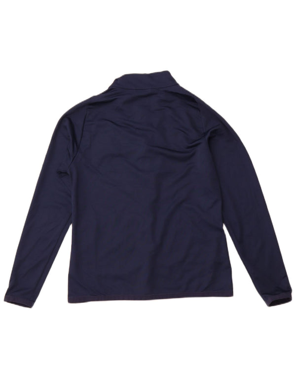 NIKE Mujer Dri Fit Graphic Chándal Top Chaqueta UK 10 Small Azul Marino