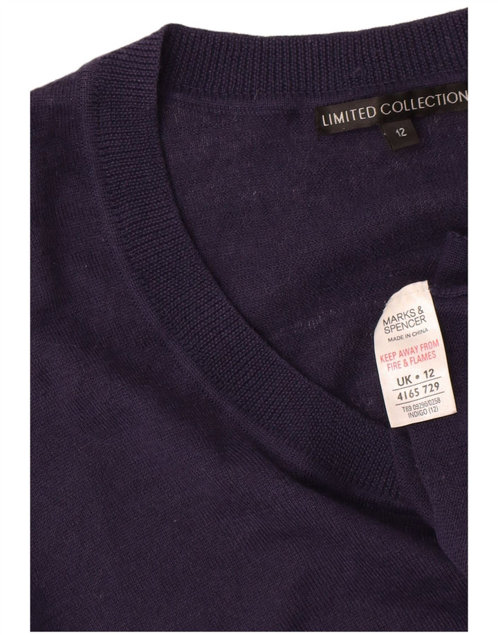Marks & Spencer suéter con cuello barco para mujer, talla 40, talla M, azul marino