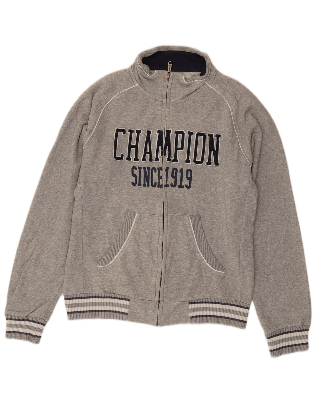 Champion Chaqueta De Chándal Con Gráfico Para Hombre De Algodón Moteado En Gris Medio
