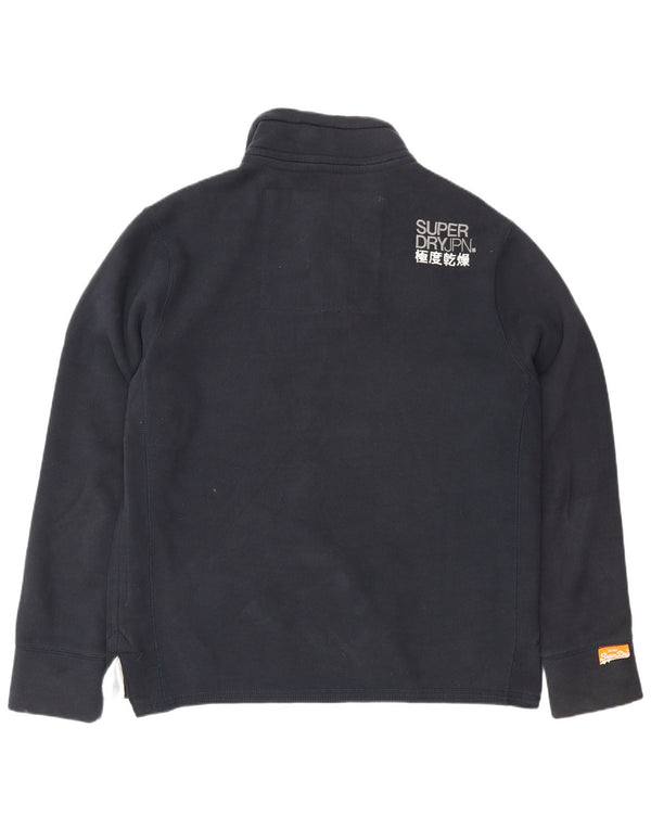 Superdry Sudadera con cuello y botones gráficos para hombre Jumper XL Azul marino Algodón