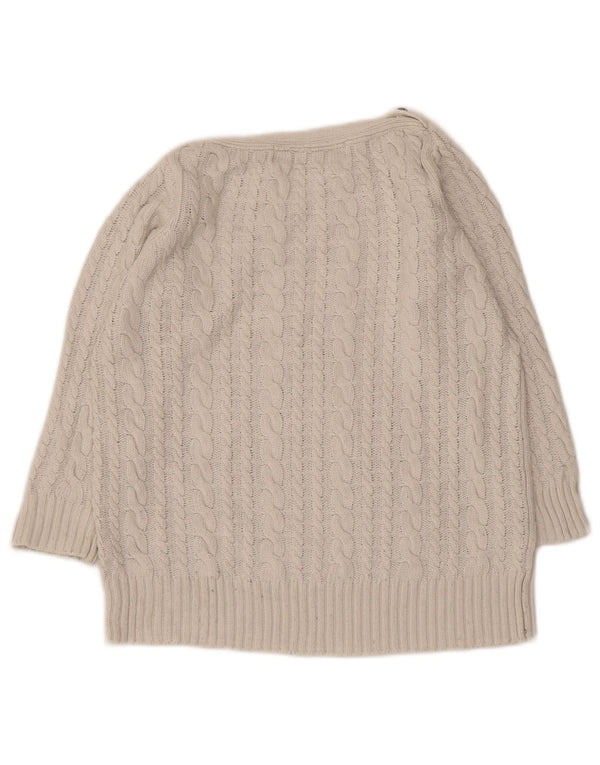 Suéter de Zara para mujer, corto, manga 3/4, cuello barco, talla 14 Reino Unido, grande, gris