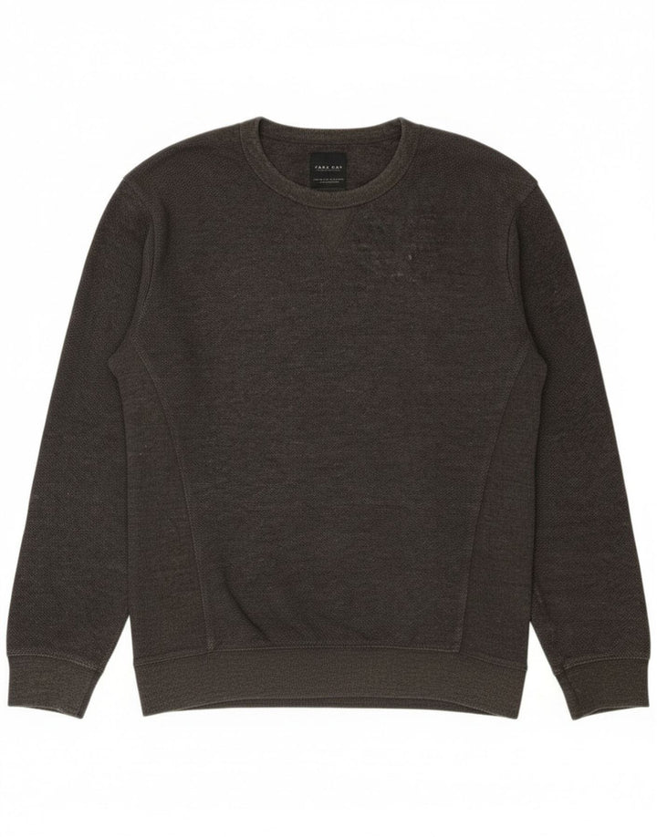 Zara Hombre Sudadera Jumper Algodón Gris Medio