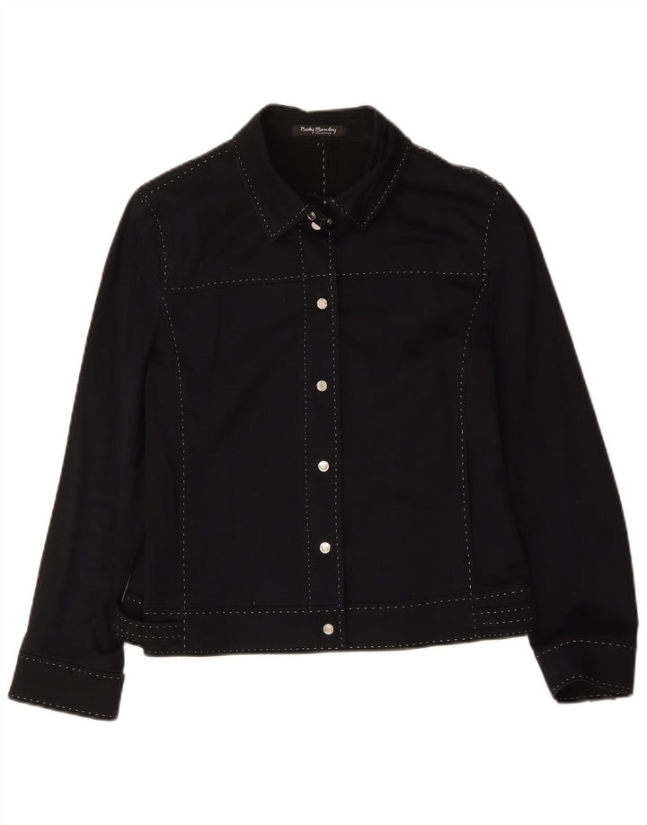 Betty Barclay Chaqueta Bomber para Mujer UK 14 Mediana Algodón Negro
