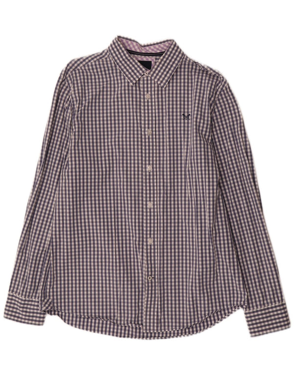 Crew Clothing Camisa de corte clásico para hombre Algodón a cuadros azul marino grande