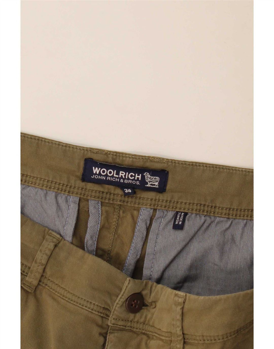 Woolrich Pantalones cortos chinos para hombre W34 Large Khaki