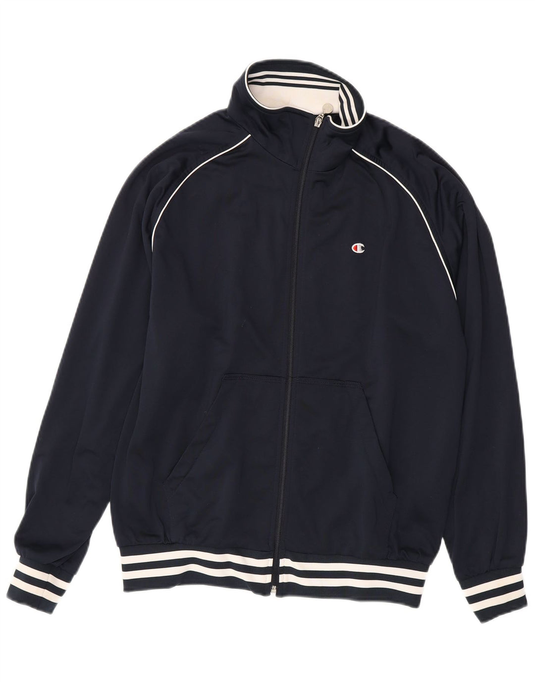 Champion Chaqueta De Chándal Para Hombre Top Deportivo De Rayas Azul Marino Mediano