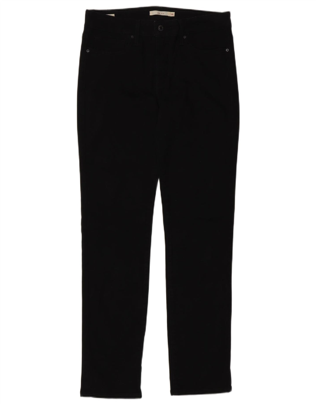 Levi's Mujer 712 Slim Jeans W28 L30 Algodón Negro