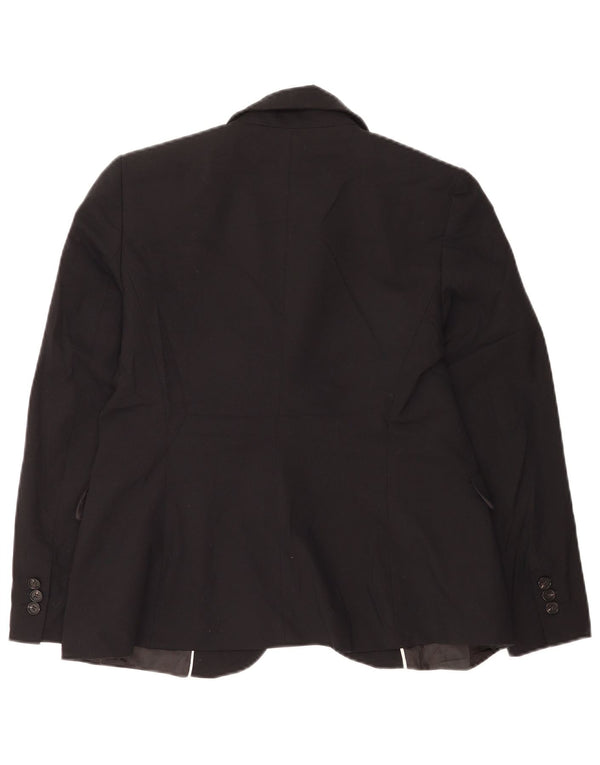 Zara Womens 1 Button Blazer Jacket EU 40 Medium Black Polyester