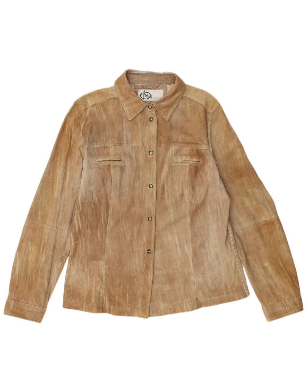 Marella Camisa de ante para mujer UK 46 Large Cuero marrón