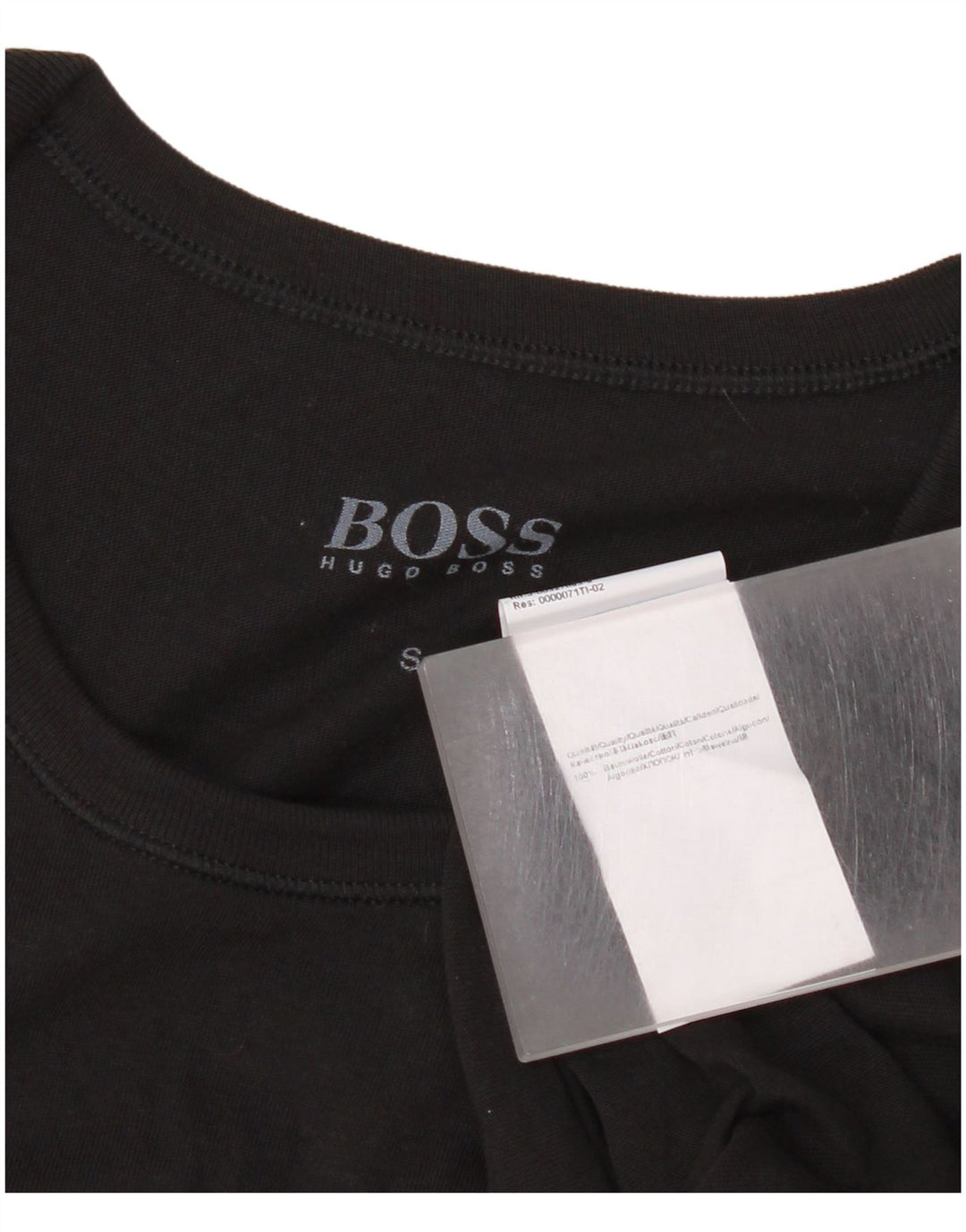 Hugo Boss Hombre Camiseta Top Small Algodón Negro