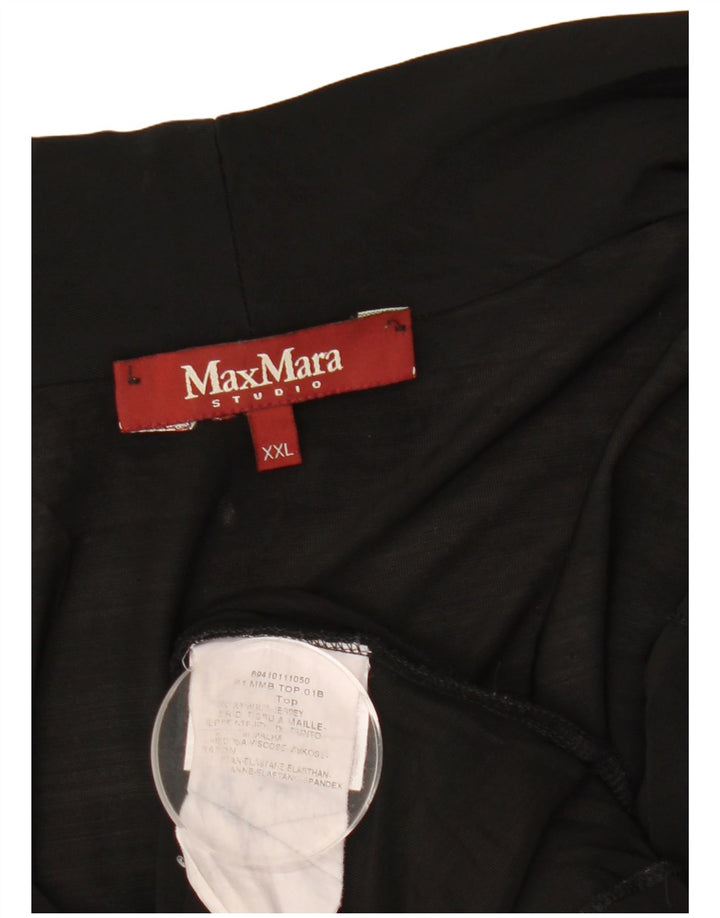 Max Mara Blusa sin mangas para mujer UK 20 2XL Viscosa negra