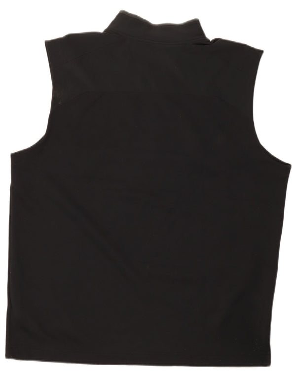 Nike Dri Fit - Camiseta sin mangas con cuello y cremallera para hombre, talla grande, poliéster negro