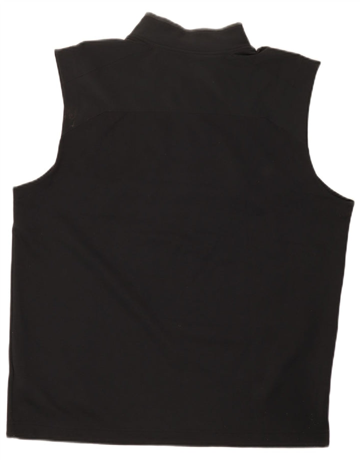 Nike Dri Fit - Camiseta sin mangas con cuello y cremallera para hombre, talla grande, poliéster negro