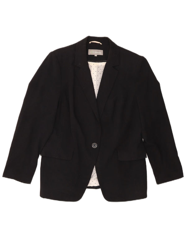 Marks & Spencer Chaqueta tipo blazer con 1 botón para mujer UK 46 Grande Poliéster negro