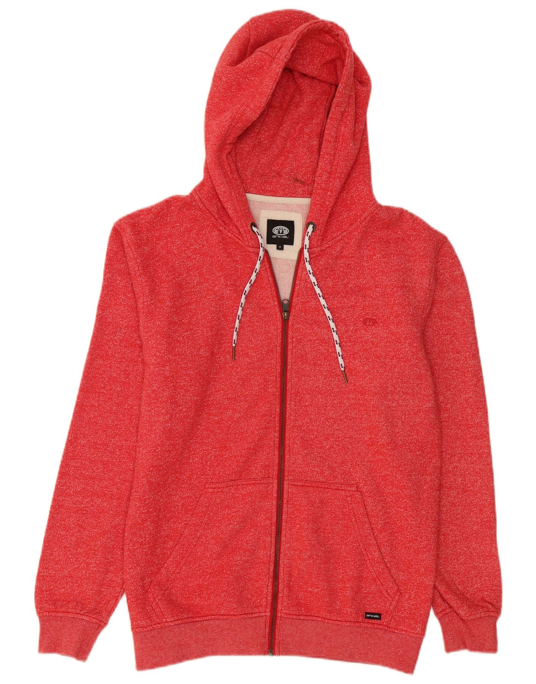 Animal Sudadera con capucha y cremallera para hombre Algodón moteado rojo medio