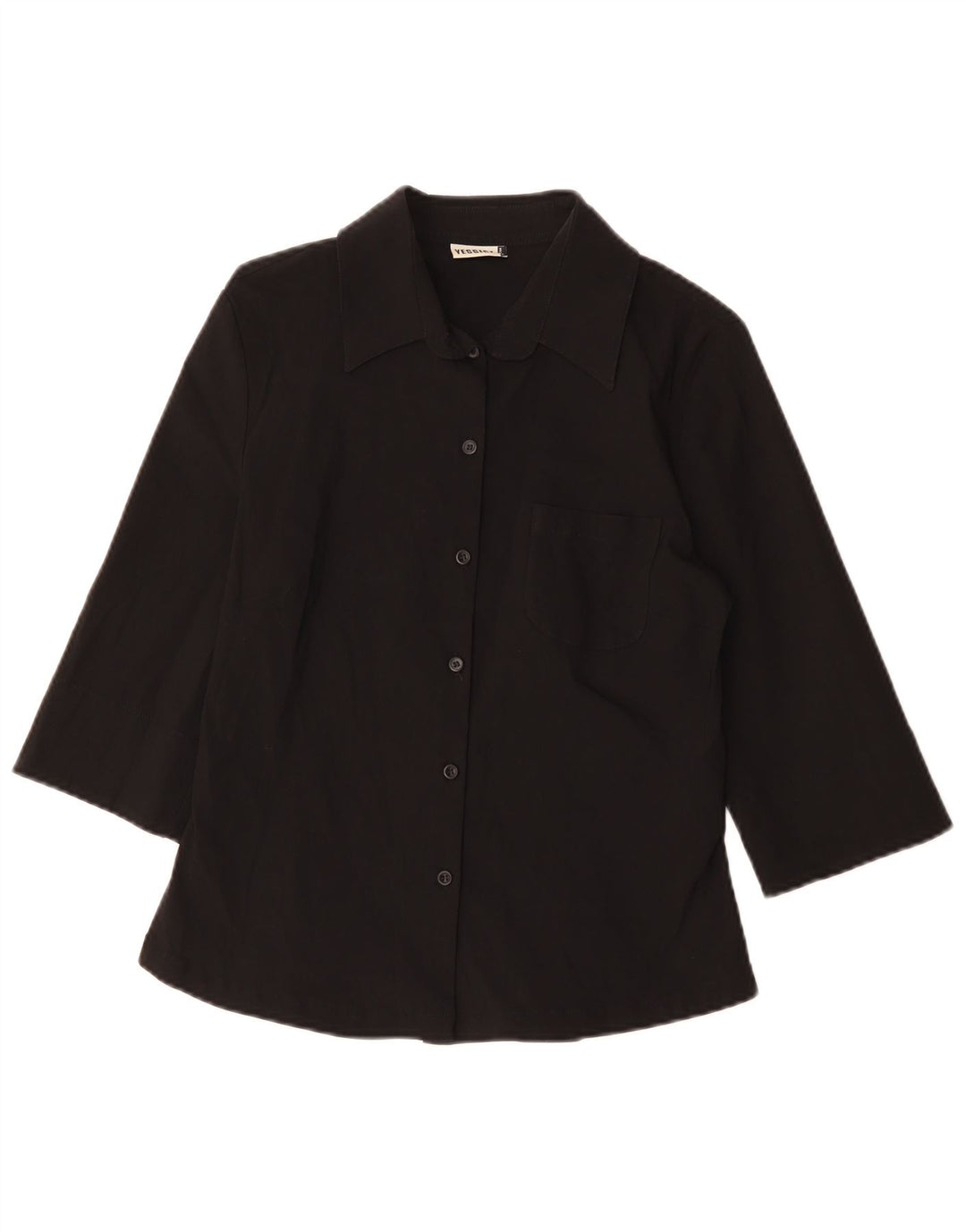 YESSICA Blusa camisera de manga 3/4 para mujer EU 38 Viscosa negra mediana
