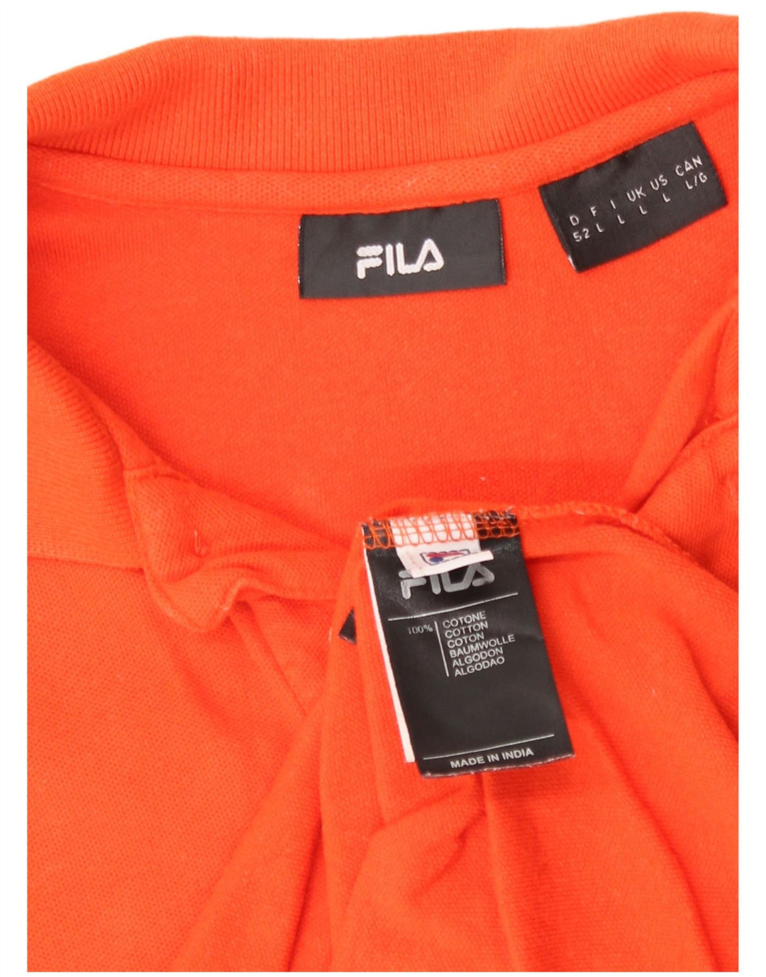 Fila Polo Hombre Grande Naranja Algodón