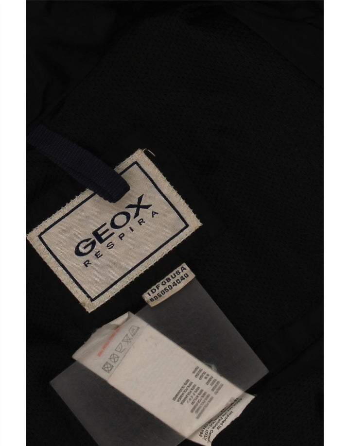 Geox - Chaqueta utilitaria con capucha para hombre, talla 40, talla grande, poliamida negra