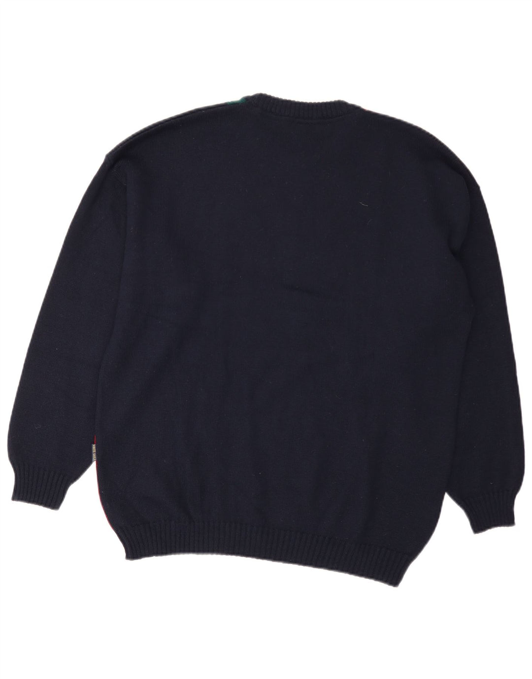 White Sails Jersey De Cuello Redondo Para Hombre De Lana Color Block Azul Marino Grande